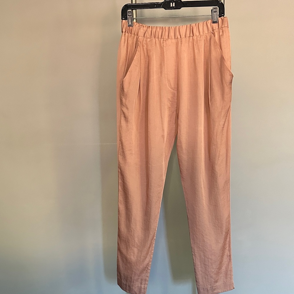 3.1 Phillip Lim Slouchy Silk looking Crepe Pants, elastic waist, size 4